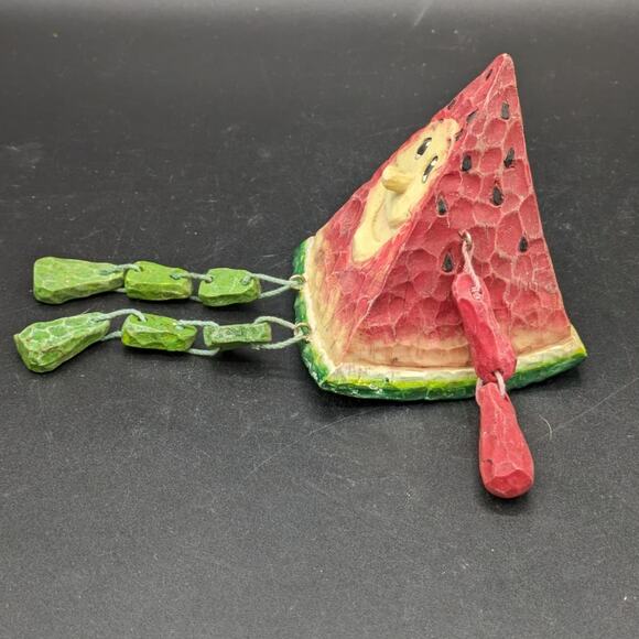 Shelf Sitter Fruit Watermelon Anthropomorphic Resin kitschy red 80's Grandma - Picture 2 of 5